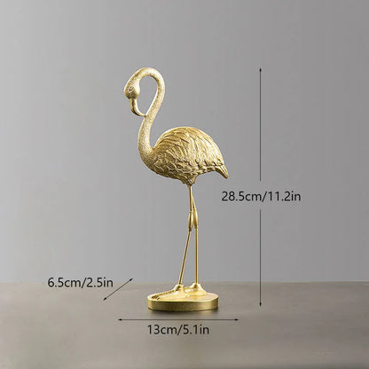 Decorbites™ Goldene Flamingo-Harzfiguren: Luxus-Tierdekoration für Zuhause & Büro