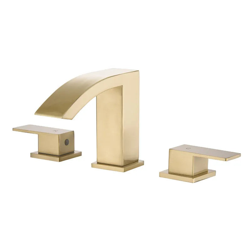 Gold Black Basin Faucet With Dual Handles