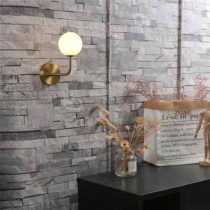 DecorBites™ Glass Ball Metal Bend Wall Lamp for Living Room Bedroom, Nordic Retro Design