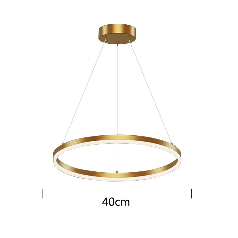 DecorBites™ Gold Ring Pendant Lights Circle Acrylic LED Ceiling Lamp