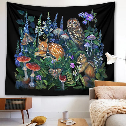 DecorBites™ Enchanted Forest Celestial Mushroom Botanical Wall Hanging
