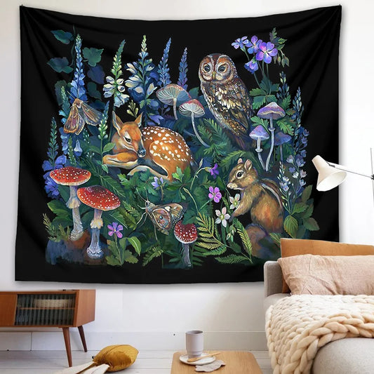 DecorBites™ Enchanted Forest Celestial Mushroom Botanical Wall Hanging