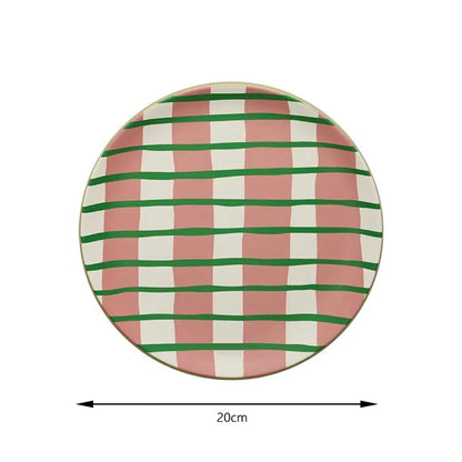 Decorbites™ Koreanischer Stil Rundes Essensgeschirr aus Bambusfaser für Desserts, Früchte und Kuchen