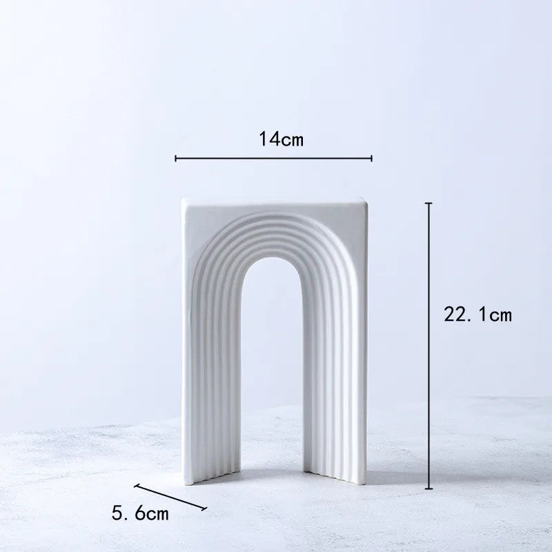 DecorBites™ Geometric Ceramic Semicircular Arch Decor Figurines Home Decor Accessories