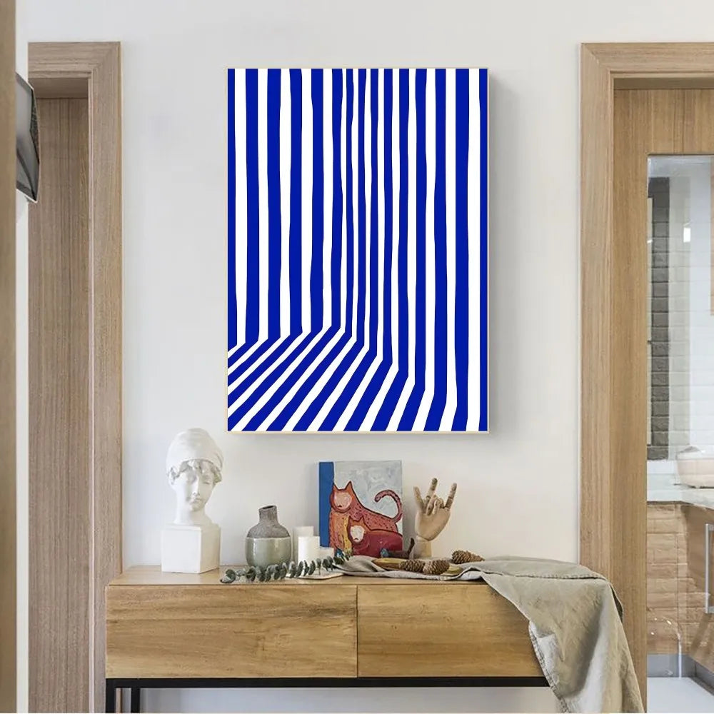 Abstract Klein Blue Simple Poster Wall Art Posters Vintage Canvas Prints Poster for Home Decoration Living Room Bedroom Decor