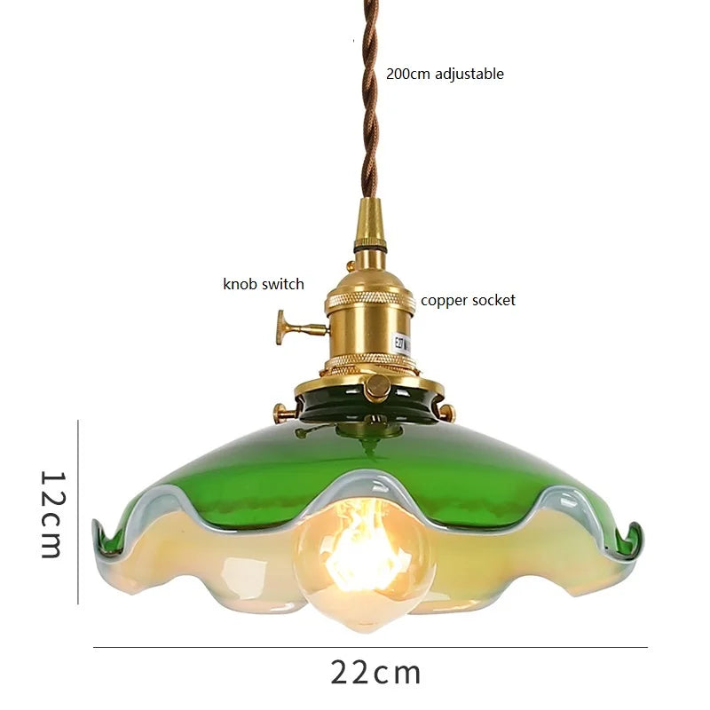Decorbites™ Grüne Glas-LED-Hängeleuchte für Zuhause, Restaurant, Bar und Loft-Stil-Dekoration.