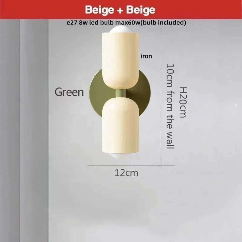 Decorbites™ LED-Wandleuchte Bunte Eisen-Doppelkopf Moderne Nachttischlampe