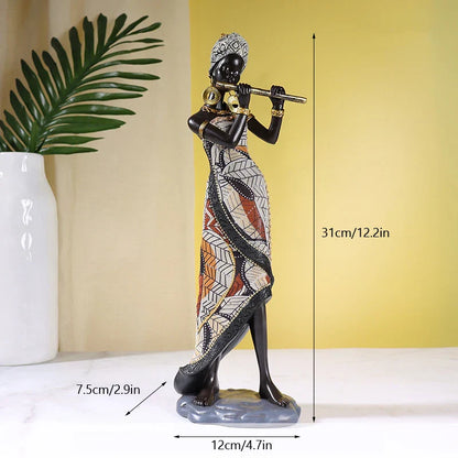Decorbites™ Afrikanische Exotische Schwarze Mutter- und Kind-Harzstatuen Retro-Figuren für die Heimdekoration