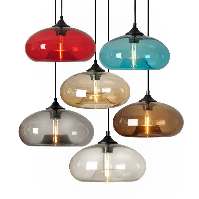 Modern Gray Glass Pendant Light