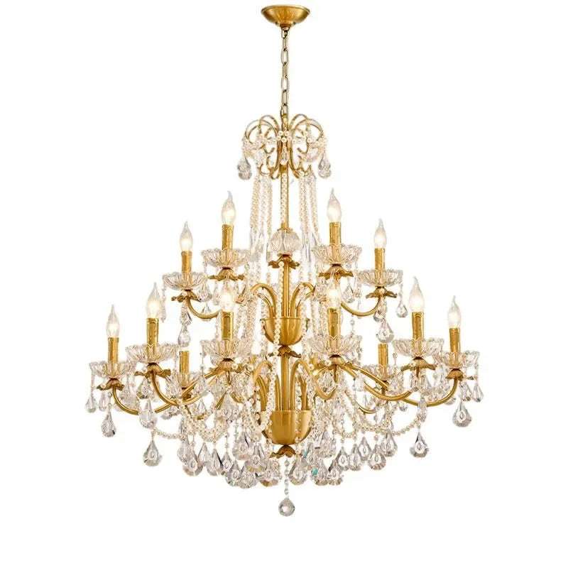 Gold Brass Retro Chandelier
