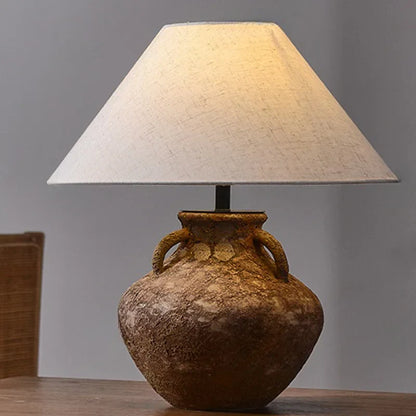 Decorbites™ Landetischleuchte mit Stofflampenschirm für Vintage-Schlafzimmer-Dekor