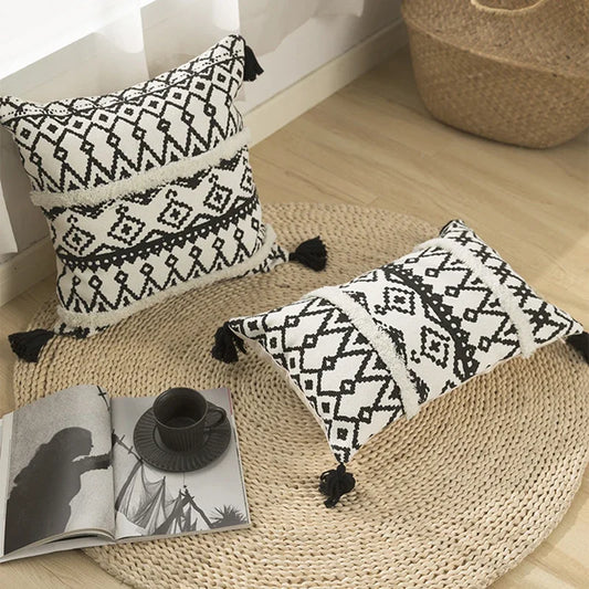 Decorbites™ Geometrisch getuftes Baumwollgewebe-Kissenbezug 45x45 cm für Heim-Sofa-Bett-Dekoration