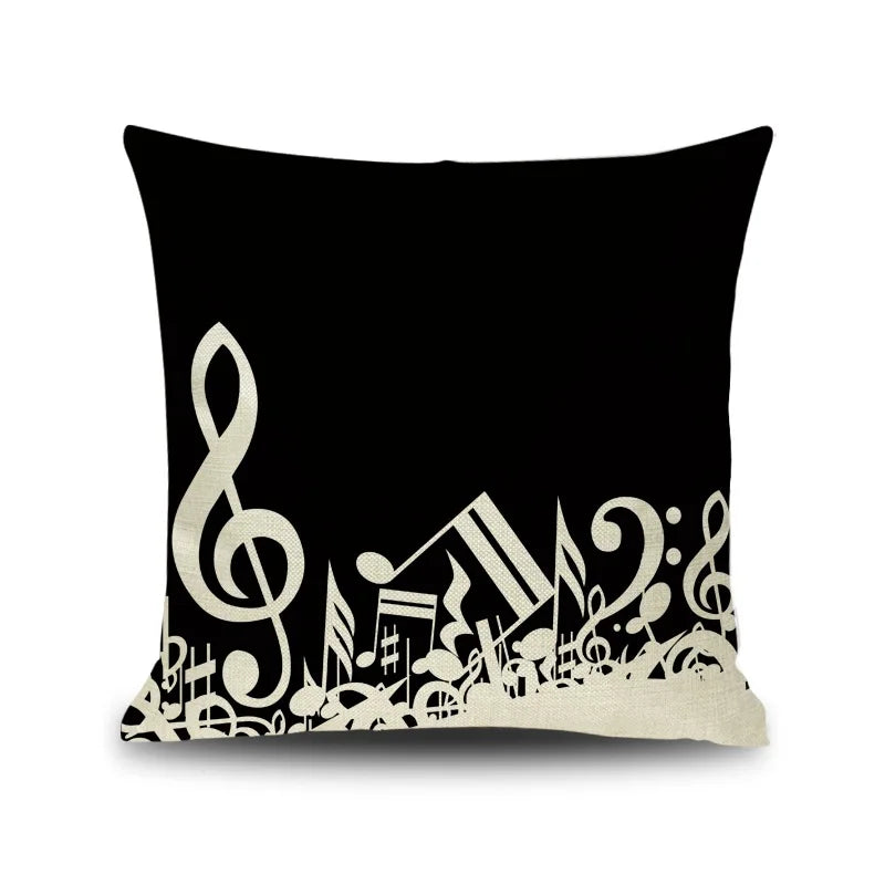 Decorbites™ Notenbrief Piano-Grafik-Druck Leinen-Kissenbezug 45x45cm Wohnzimmer-Dekoration