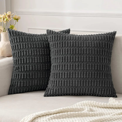 Decorbites™ Kordstoff gestreiftes Kissenbezug 18x18 Zoll Luxus Polsterhülle für das Wohnzimmer