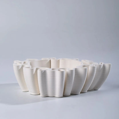 DecorBites™ Geometric Ceramic Flower Pot Sculpture Home Decor