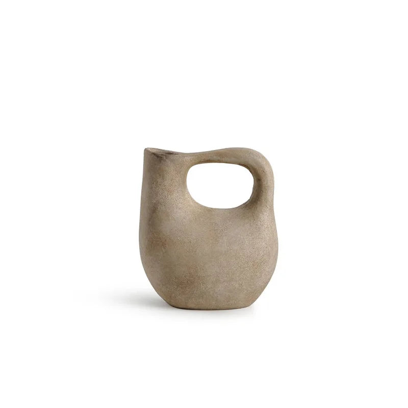DecorBites™ Geometric Stoneware Vase Vintage Art Craft Home Decor Ornaments