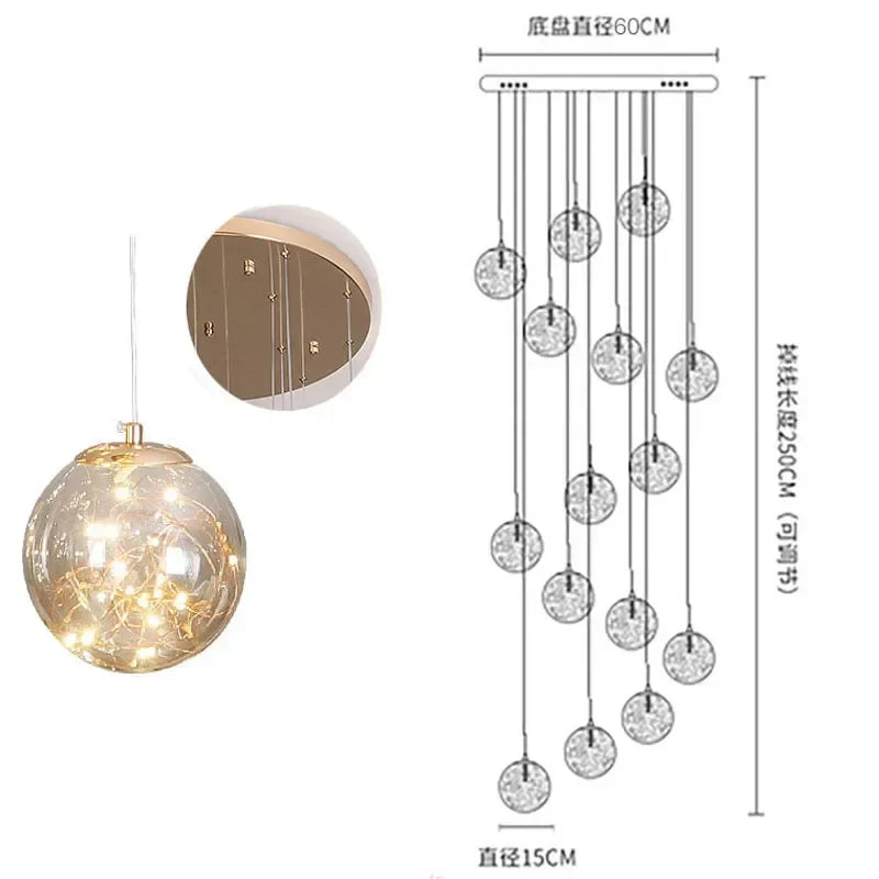 Gold Round Ball Chandelier