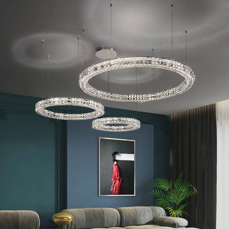 DecorBites™ Crystal LED Chandelier: Modern Luxury Chrome Steel & Clear K9 Crystal Lighting