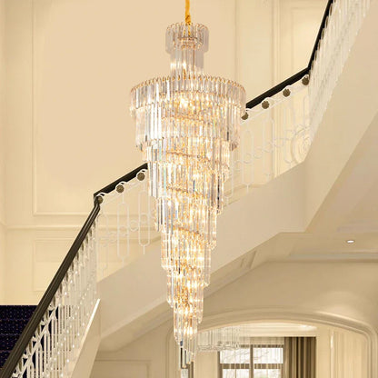 Decorbites™ Gold Kristall Duplex Gebäude LED Kronleuchter - Luxuriöse Treppenhausdekoration