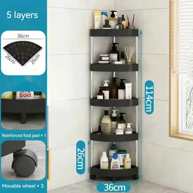 DecorBites™ 5-Tier Rolling Cart Storage Rack for Kitchen & Bathroom Organizing