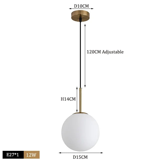 Decorbites™ Glas-Kugelleuchter LED Küchen Wohnzimmer Hängelampe