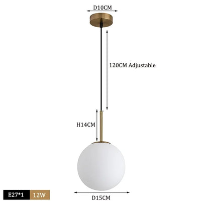 Decorbites™ Glas-Kugelleuchter LED Küchen Wohnzimmer Hängelampe