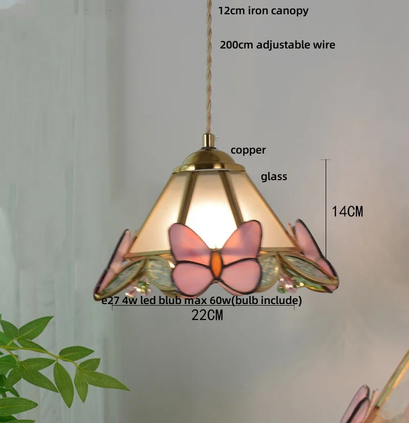 Decorbites™ Klar-Glas-LED-Pendantleuchte Tiffany-Schmetterling Hängelampe
