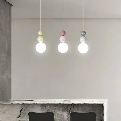 DecorBites™ Cream Nordic LED Pendant Light: Modern Hanging Lamp for Stylish Indoor Room Decor