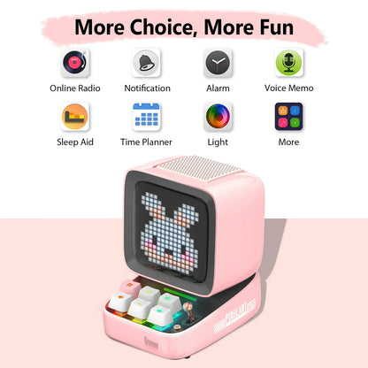 Decorbites™ Ditoo-Pro Retro-Pixel-Art-Bluetooth-Lautsprecher-Wecker-LED-Display-Board