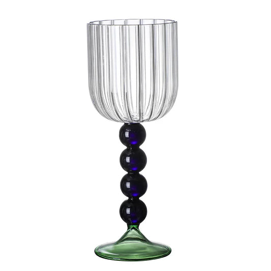 Decorbites™ Deluxe 12oz farbiges Weinglas mit gedrehtem Stiel - Hitzebeständiges Retro-Design