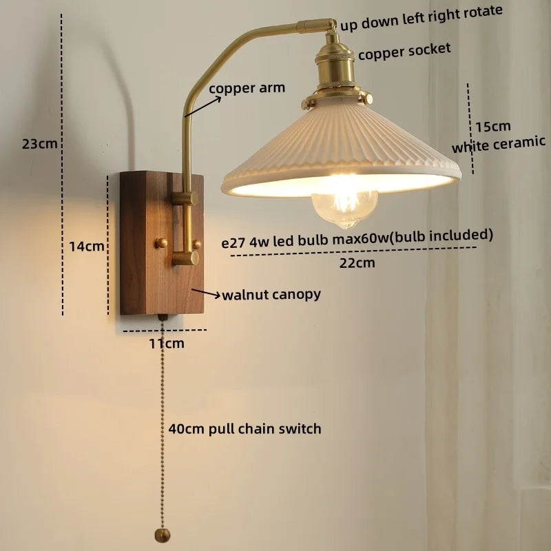 DecorBites™ Glass Copper LED Wall Lamp Modern Stair Light Fixtures applique murale