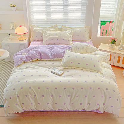 DecorBites™ Cozy Cotton Bedding Set for Double Bed, Autumn Winter Duvet Cover Kit