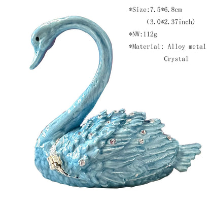 Decorbites™ Kristall-Tierfiguren-Schmuckschatulle Handbemalt Ringhalter Kommoden-Dekoration Hochzeitsgeschenk