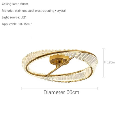 Decorbites™ DNA-Spirale Kristall-Lüster LED-Ring-Design für luxuriöses Wohnzimmer