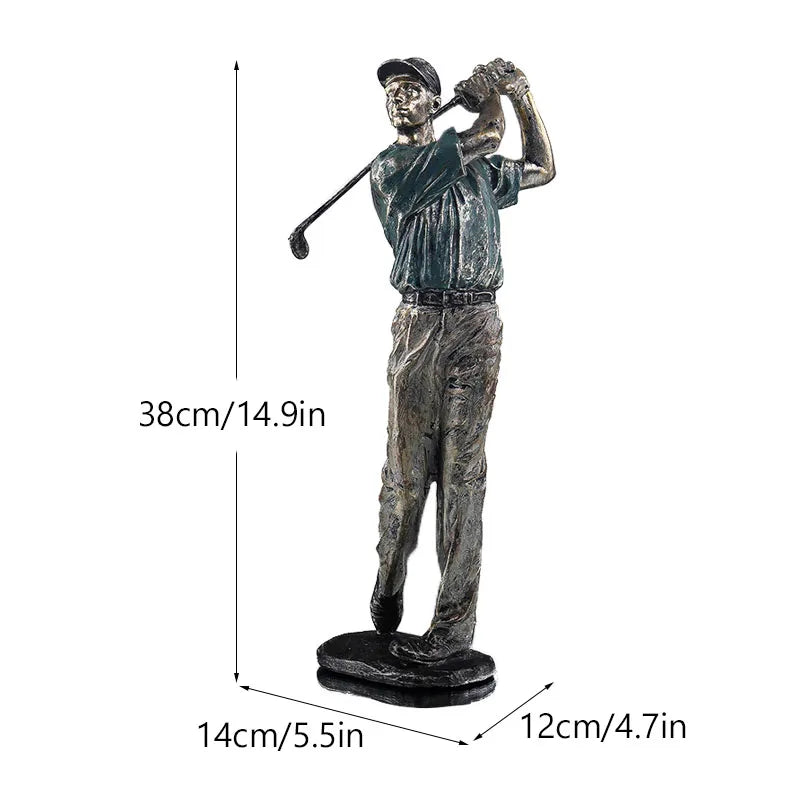 Decorbites™ Golf-Figur: Vintage-Golfer-Resin-Statue für Heim- und Büro-Dekoration