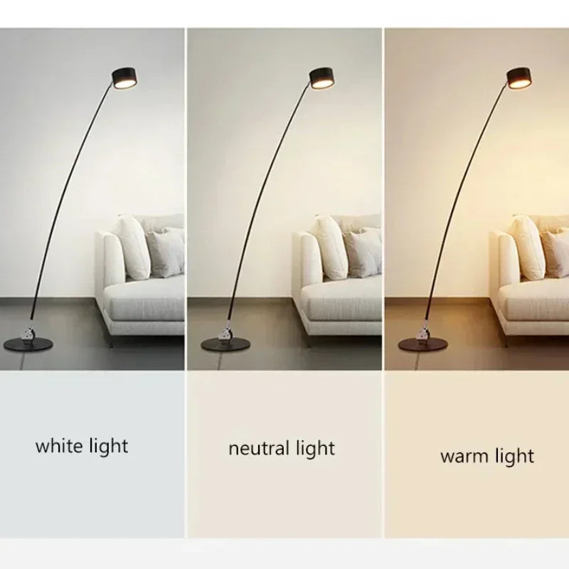 DecorBites™ Black Floor Lamp | Nordic Style LED Light for Living Room, Bedroom, or Salon