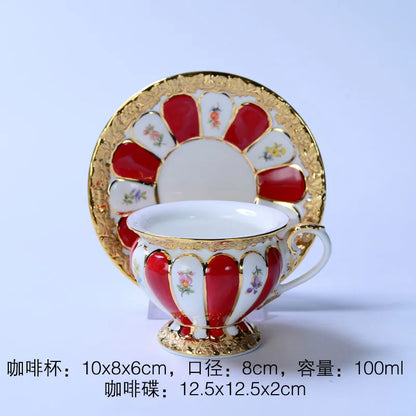 Decorbites™ Geprägtes Gold Bone China Teetassenservice-Set, Deutsches Design Trinkgeschirr