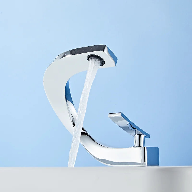 Gold White Basin Faucet