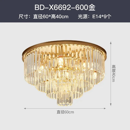 Decorbites™ Kristall Gold Schwarz LED Kronleuchter - Mehrstöckige moderne runde Pendelleuchte