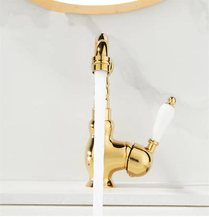 Decorbites™ Gold Beckenarmatur Einhebel-Waschbeckenmischer Heiß-Kalt-Mischbatterie