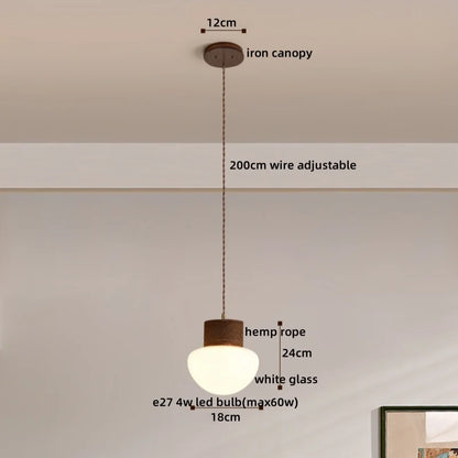 Decorbites™ Hanfseil LED-Hängeleuchte - Nordische Glasleuchte für die Raumdekoration im Haus