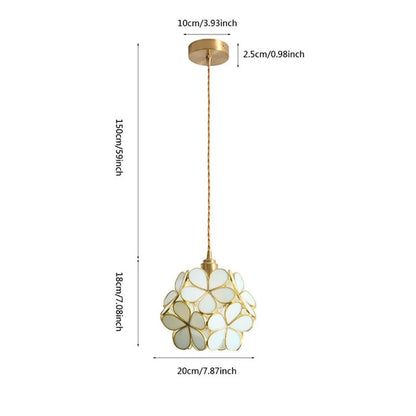 Decorbites™ Glas-Blütenblütenanhängerleuchte: Handgefertigte moderne Blumen-Bleiglaslampe für Schlafzimmer & Wohnzimmer