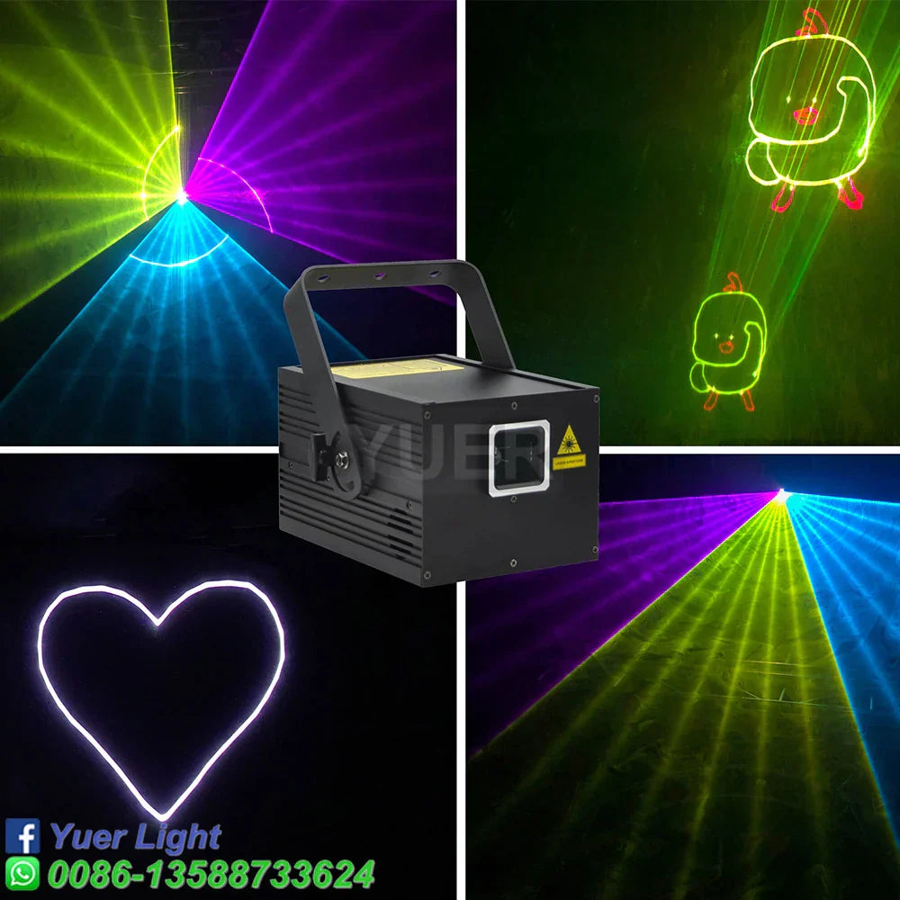 Decorbites™ 2W Vollfarb-Animations-Laserlichtprojektor für Bühne DJ Disco Party_Effekte