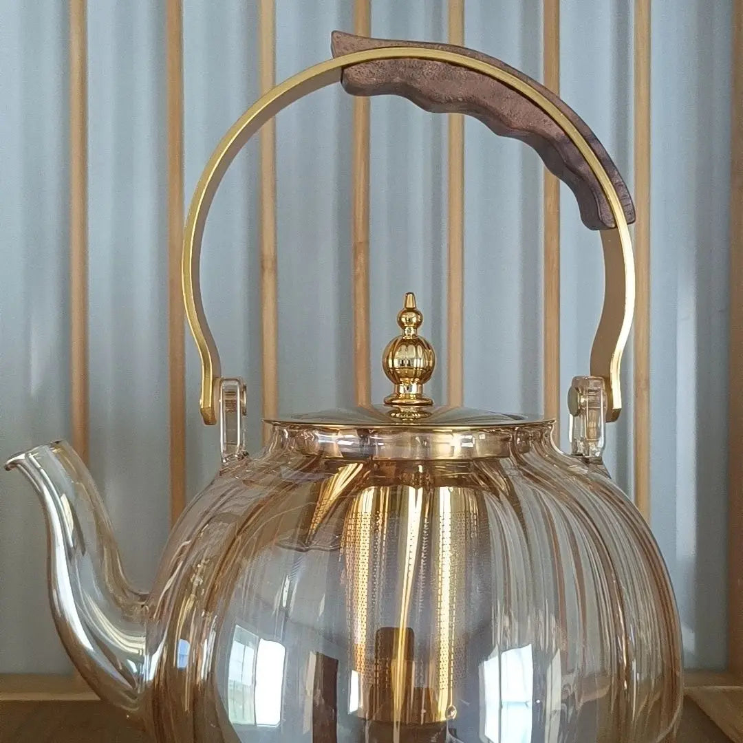 Decorbites™ Bernstein-Glas-Teekanne-Filter, hitzebeständig, kürbisgeformt, ideal zum Kochen und Aufbrühen von Tee