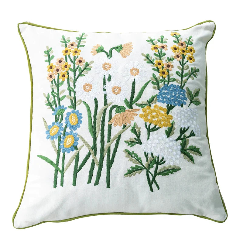 Decorbites™ Baumwoll-Leinen-Stickerei Japanischer Stil Kissenbezug 45x45cm