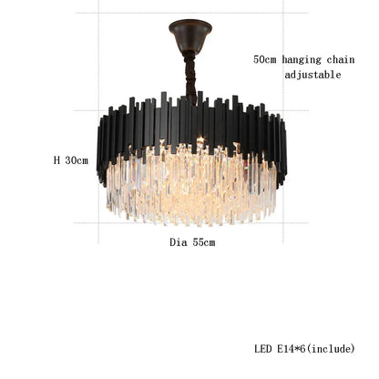 DecorBites™ Gold K9 Crystal Ceiling Chandelier, Dimmable Luxury Living Room Bedroom Lighting