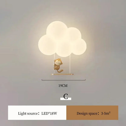 Decorbites™ Kinderzimmer LED-Tier-Wandlampen - Affe Hase Wolke Design