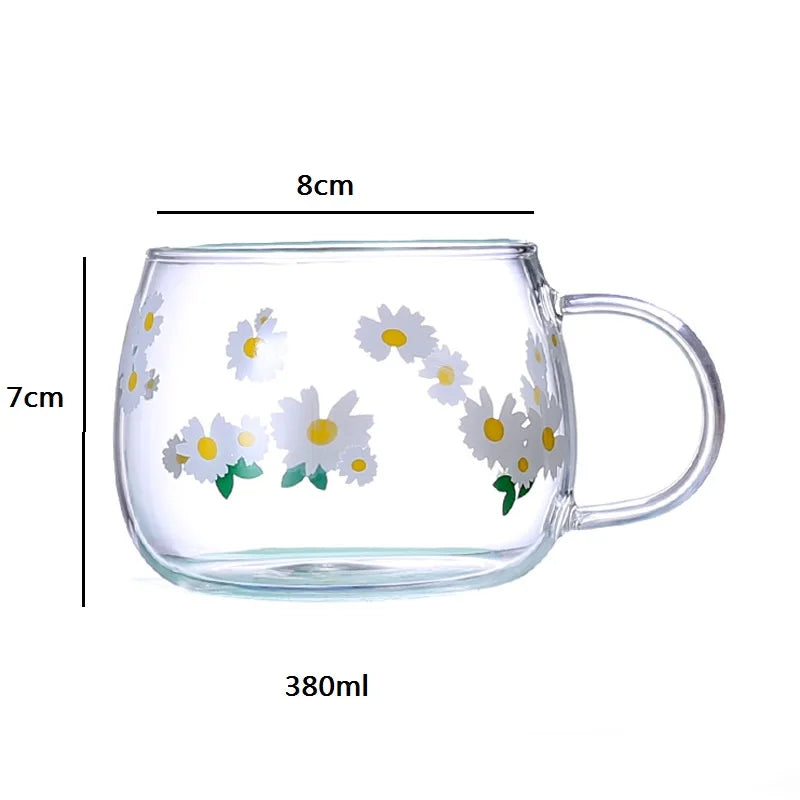 Decorbites™ Süße Brief-Glasbecher, 380ml: Erdbeerentee-Kaffee-Tasse, Frühstücks-Milch-Getränkeutensil