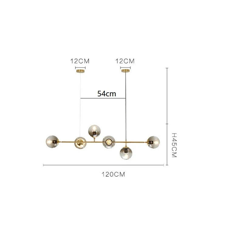 DecorBites™ Glass Ball Pendant Chandelier: Modern Nordic Art Ceiling Lighting for Dining Room & LOFT