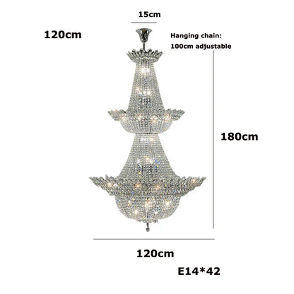DecorBites™ K9 Crystal Chrome LED Chandelier for Trendy Living Room Lighting